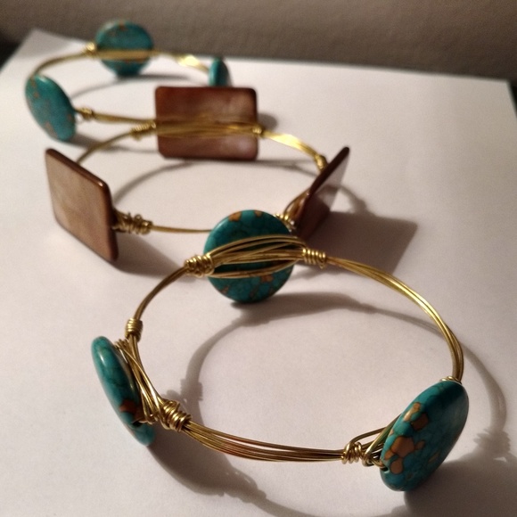 Turquoise & Gold Bracelets - Custom Designed! - Picture 7 of 8
